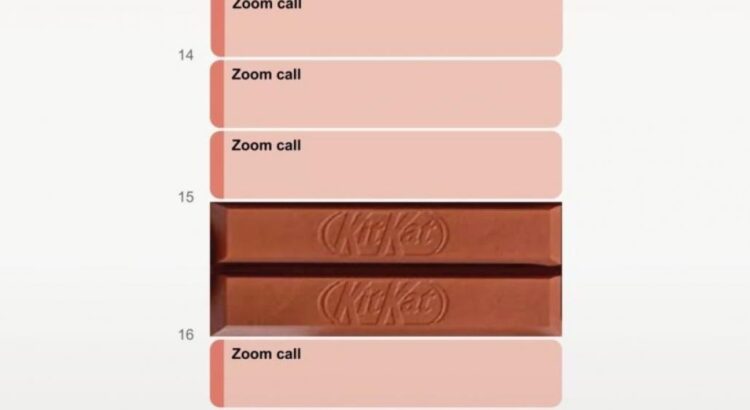 KitKat invite les télétravailleurs à se prendre une pause chocolatée entre deux réunions Zoom