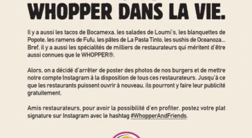 Burger King prête sa page Insta et ses 328K followers aux restaurateurs indépendants