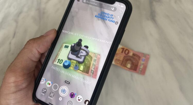 Snapchat lance une lense d'appel aux dons pour lutter contre le Covid-19
