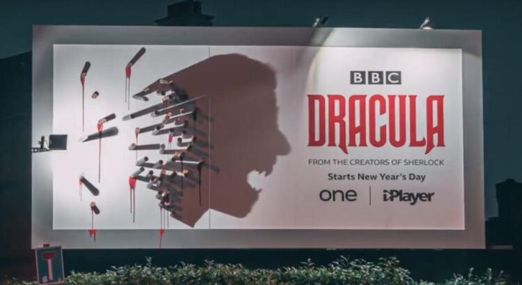 Dracula s’invite sur un panneau d’affichage étonnant et détonant pour la nouvelle série de BBC