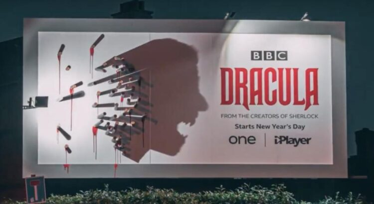 Dracula s'invite sur un panneau d'affichage étonnant et détonant pour la nouvelle série de BBC