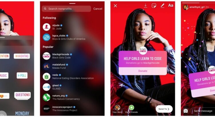 Instagram lance officiellement le Donation Sticker pour inviter les Millennials aux dons