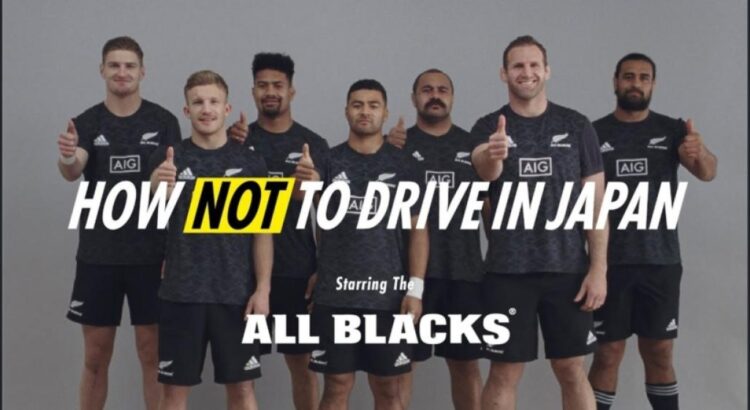 Les All Blacks apprennent au grand public à bien conduire au Japon