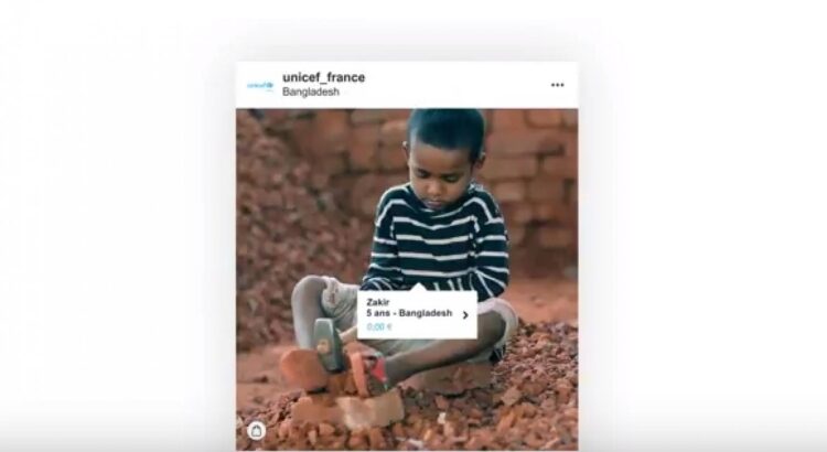 L’Unicef et Brand Station détournent Instagram Shopping pour véhiculer un message fort