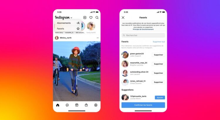 Instagram lance « Favoris » et « Abonnements » pour mieux suivre ses influenceurs préférés