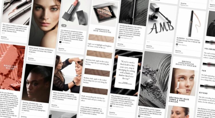 Burberry mise sur des tableaux de maquillage personnalisés et des pins sponsorisés pour se faire remarquer sur Pinterest