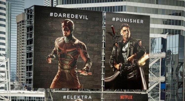 Les héros de Daredevil se battent sur les affiches offline, promotion interactive réussie