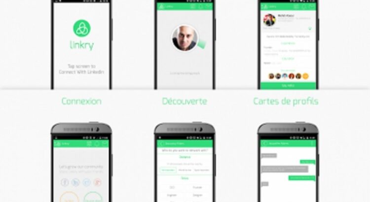 Linkry, l'appli mobile qui combine les outils de LinkedIn et de Tinder pour séduire les jeunes.