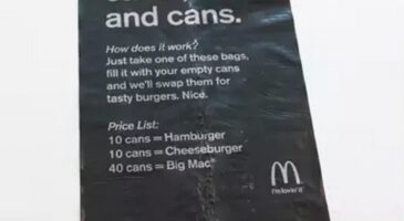 McDonald’s offre des burgers en échange de canettes, éthique et recyclage au cœur de sa campagne marketing