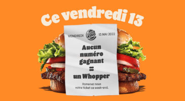 Burger King souhaite aux gourmands de ne pas gagner au loto ce vendredi 13